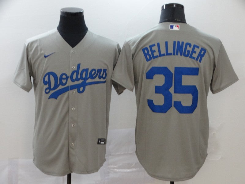 Men's Los Angeles Dodgers Cody Bellinger #35 Gray Replica Baseball Jerseys