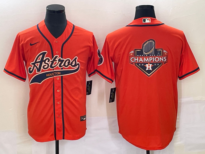 Men's Houston Astros Orange Replica Player Jerseys Joint Edition