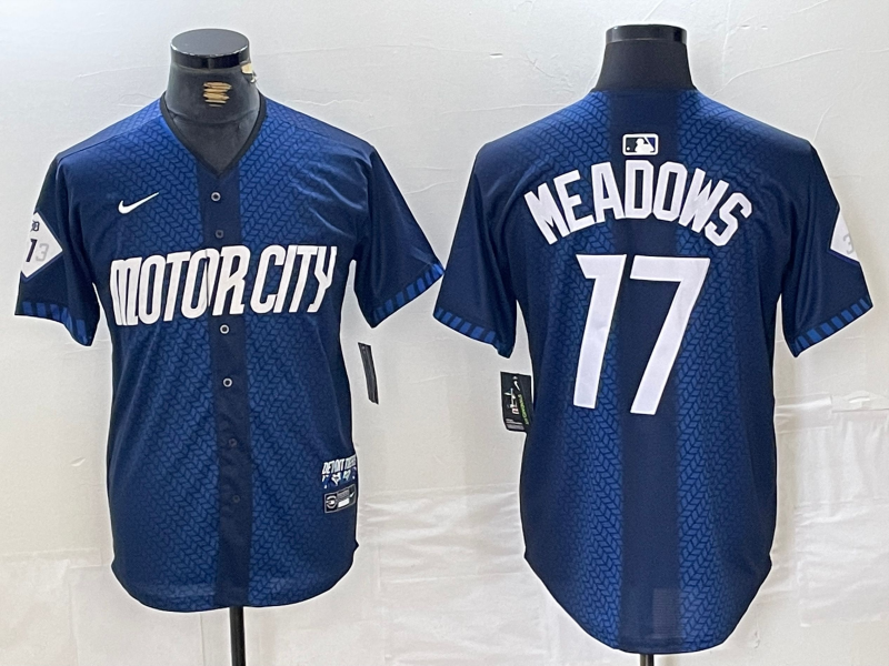 Men's Detroit Tigers Austin Meadows #17 Navy 2024 City Connect Limited Jerseys