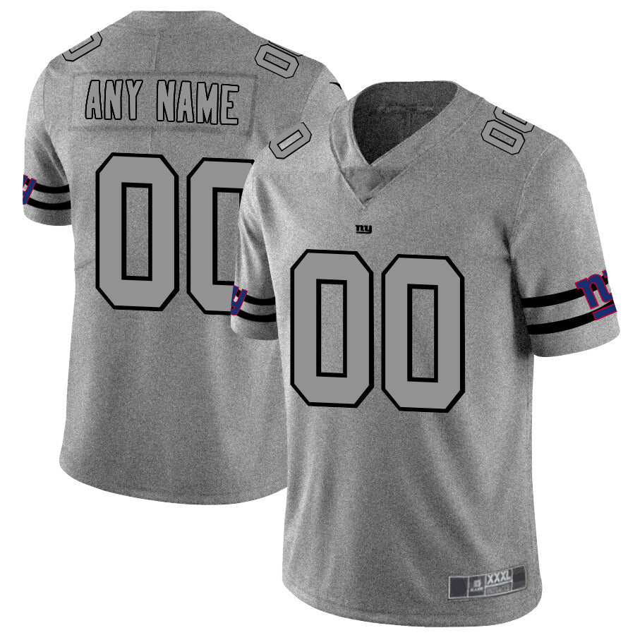Custom1 New York Giants 2019 Gray Gridiron Gray Vapor Untouchable Limited Jerseys Stitched American Football Jerseys