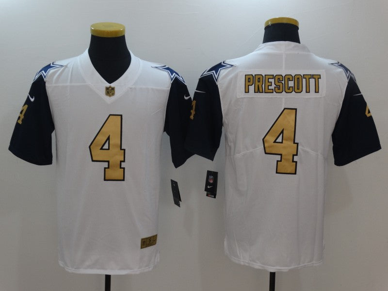 Men's Dallas Cowboys Dak Prescott #4 White Game Team Jerseys
