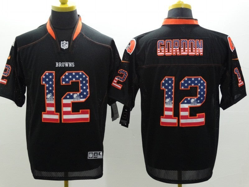 Men's Cleveland Browns Josh Gordon #12 Black Game Jerseys