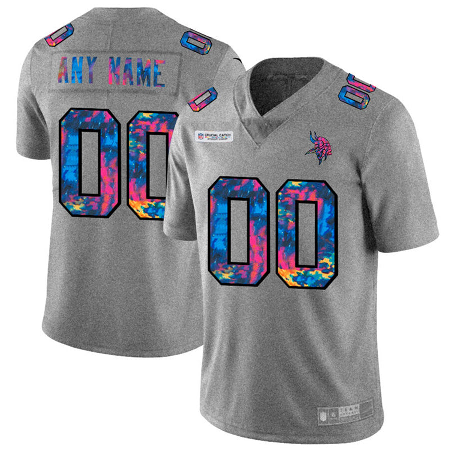 Custom1 Minnesota Vikings Gray 2020 Crucial Catch Vapor Untouchable Limited Jerseys Greyheather Stitched Jerseys Football Jerseys