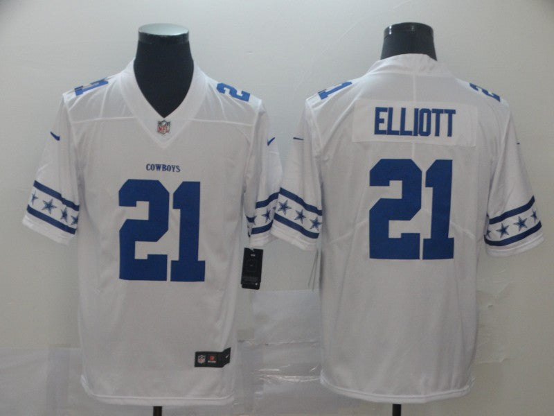 Men's Dallas Cowboys #21 Ezekiel Elliott White Game Player Jerseys