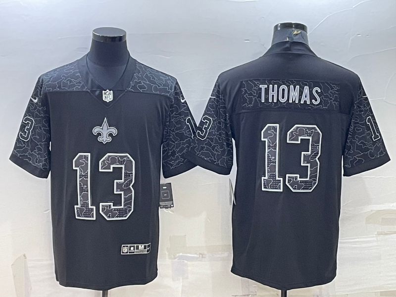 Men's New Orleans Saints Michael Thomas #13 Black RFLCTV Limited Jerseys
