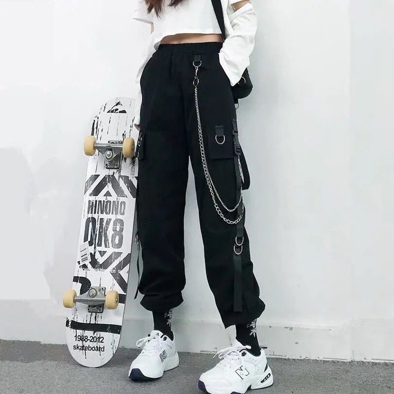 Versatile Pants Women Cargo Pants Harem Pants Fashion Pu