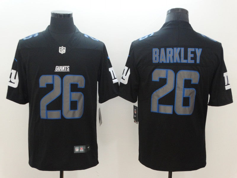 Men's New York Giants Saquon Barkley #26 Black Authentic Game Jerseys