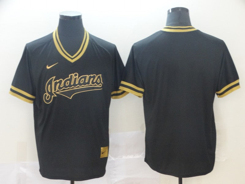 Men's Cleveland Guardians Black Replica Blank Jerseys