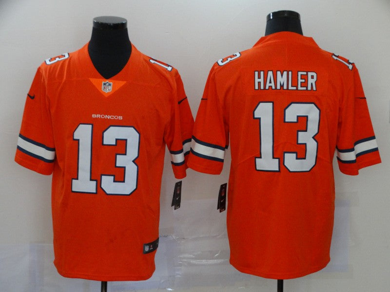 Men's Denver Broncos KJ Hamler #13 Orange Game Player Jerseys