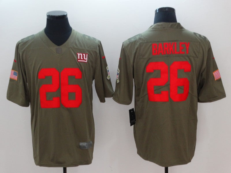 Men's New York Giants Saquon Barkley #26 Brown Authentic Game Jerseys