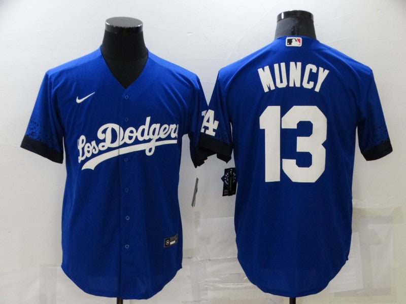 Men's Los Angeles Dodgers Max Muncy #13 Blue Stitched Jerseys