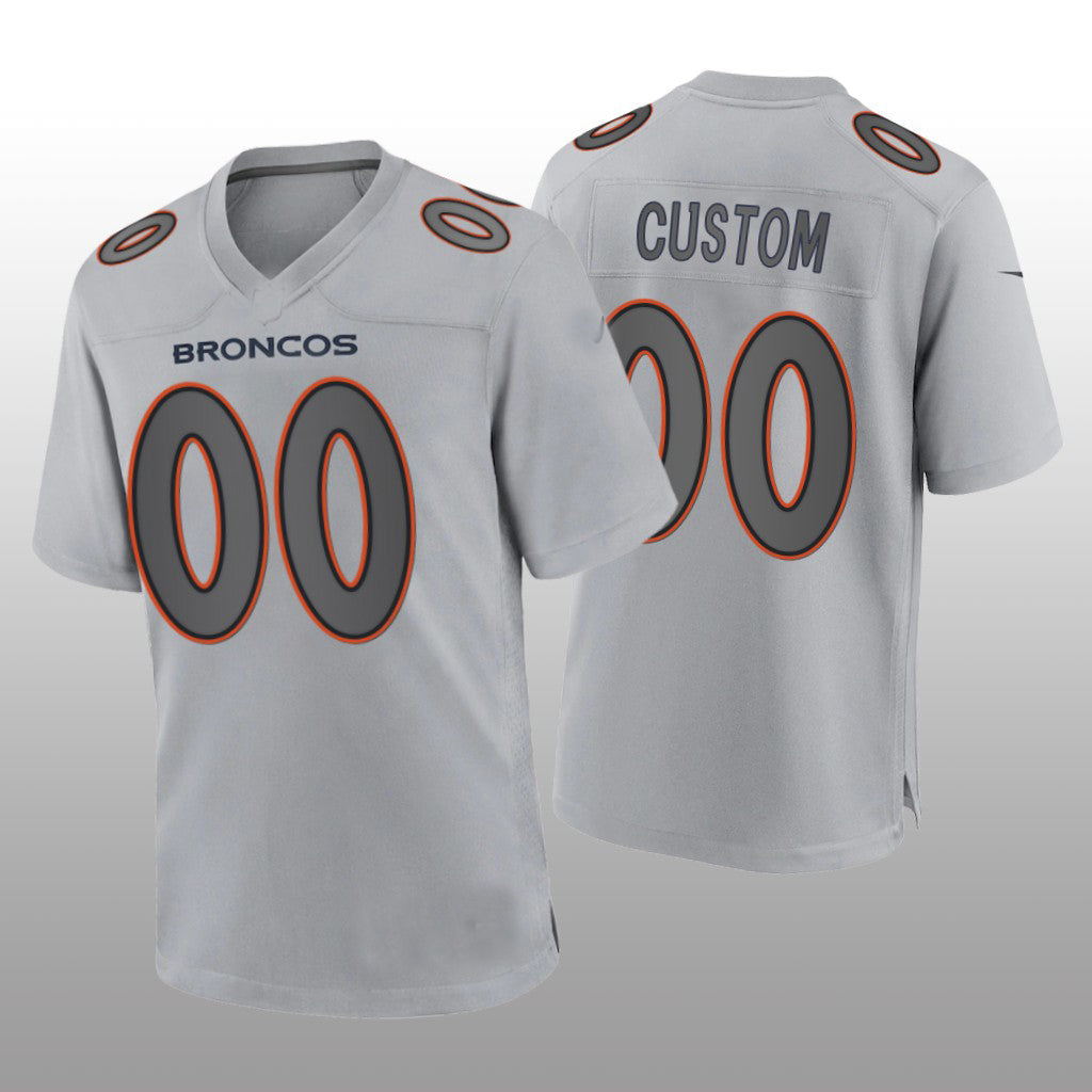 Custom1 Denver Broncos Gray Atmosphere Game Jerseys Stitched American Football Jerseys