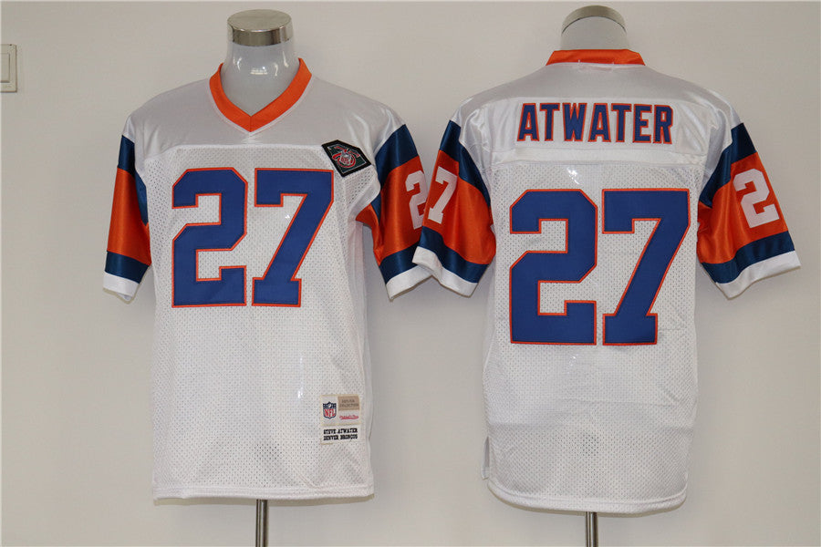 Men's Denver Broncos Steve Atwater Mitchell & Ness White Legacy Replica Jerseys