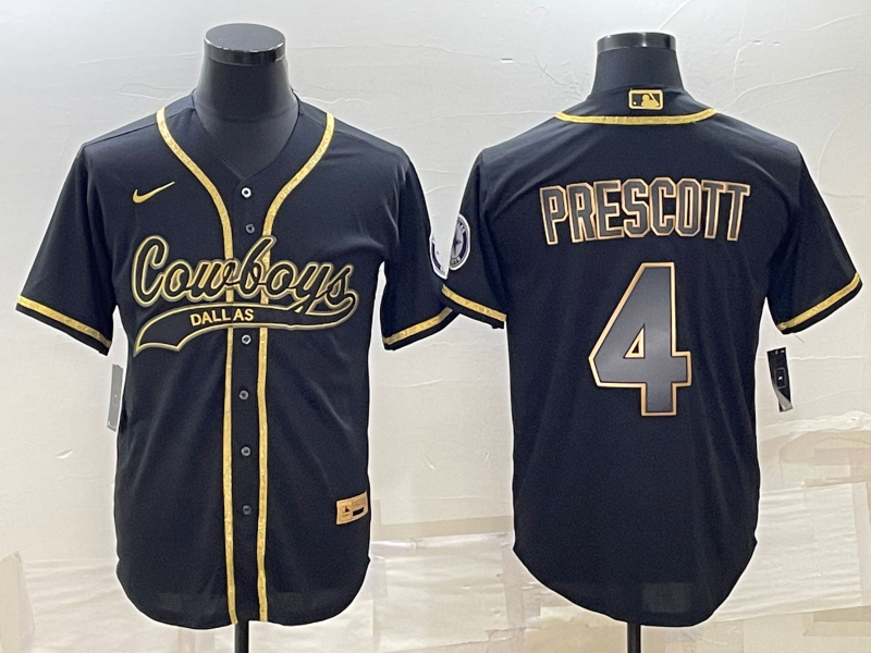 Men's Dallas Cowboys Dak Prescott #4 Black Player Jerseys Joint Edition