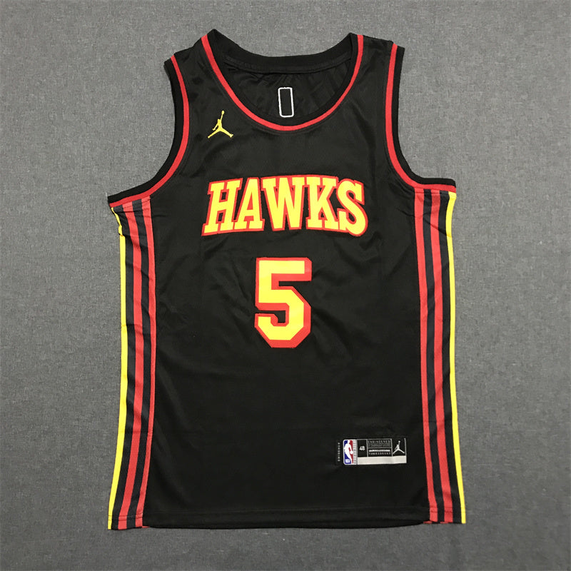 Men's Atlanta Hawks Dejounte Murray #5 Black Swingman Jerseys - Statement Edition