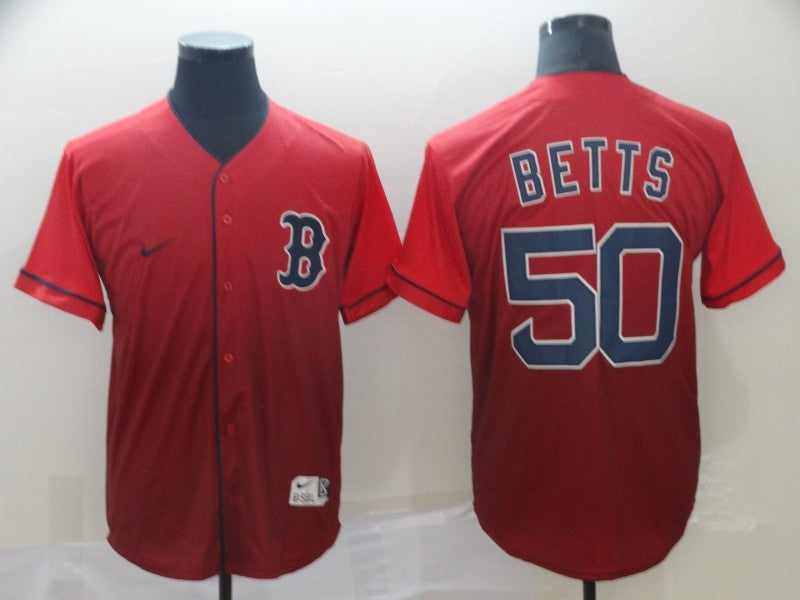 Men's Boston Red Sox Mookie Betts #50 Red Replica Player Jerseys
