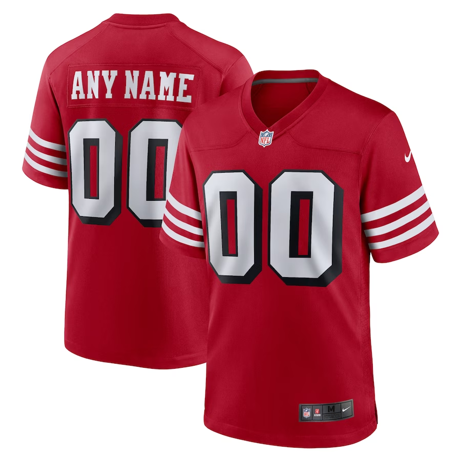 Custom San Francisco 49ers Scarlet Alternate Game Jerseys