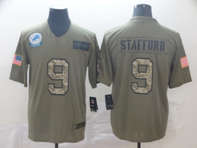 Men's Detroit Lions Matthew Stafford #9 Brown Player Game Jerseys