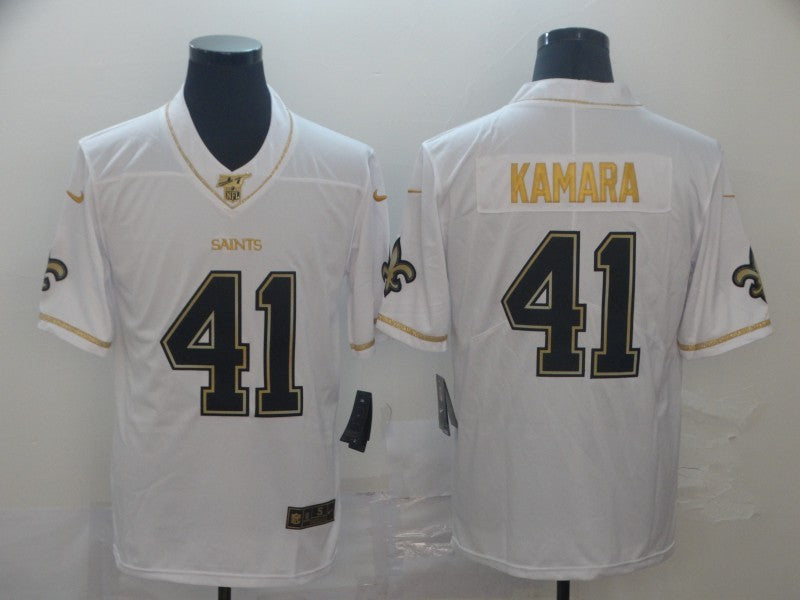 Men's New Orleans Saints Alvin Kamara #41 White Player Game Jerseys
