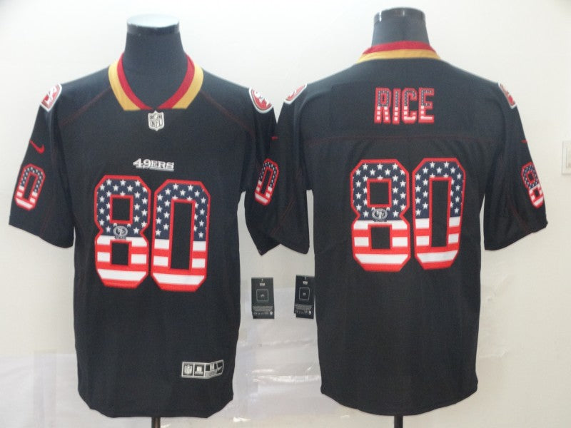 Men's San Francisco 49ers Jerry Rice #80 Black Game Jerseys