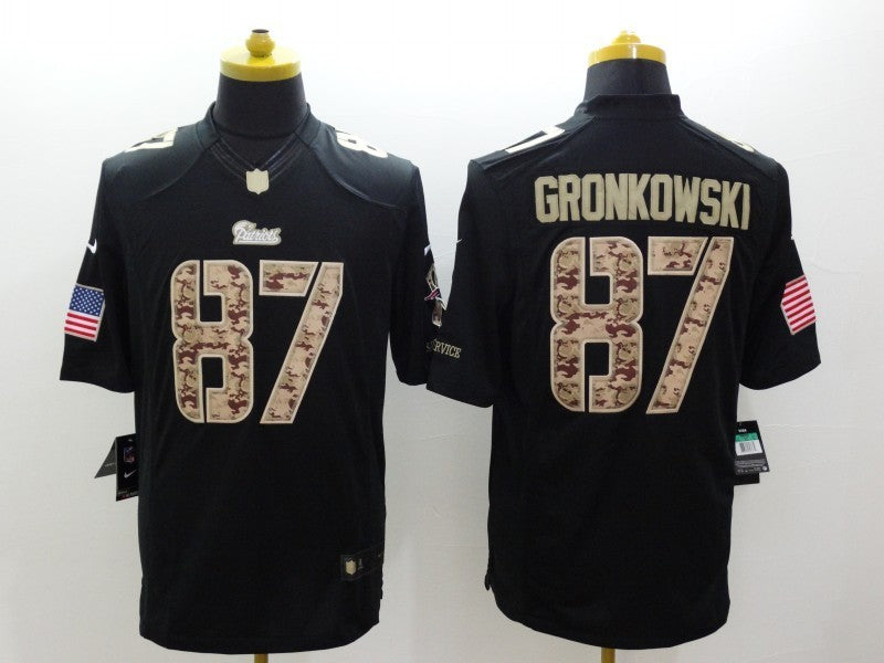 Men's New England Patriots Rob Gronkowski #87 Black Authentic Game Jerseys