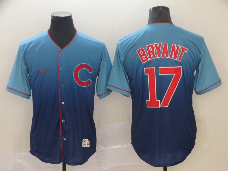 Men's Chicago Cubs Kris Bryant #17 Blue Player Jerseys