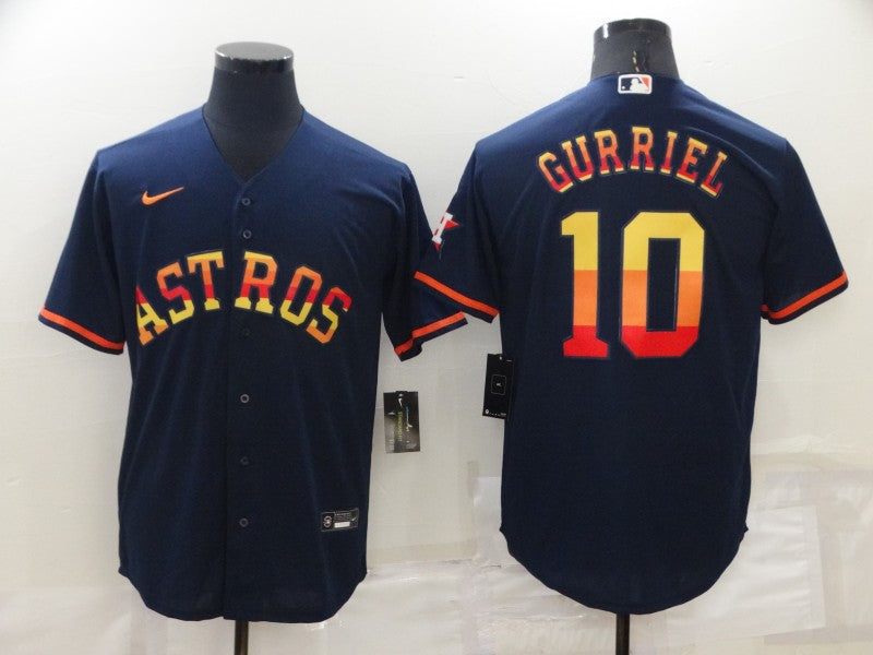 Men's Houston Astros Yuli Gurriel #10 Navy Replica Player Jerseys