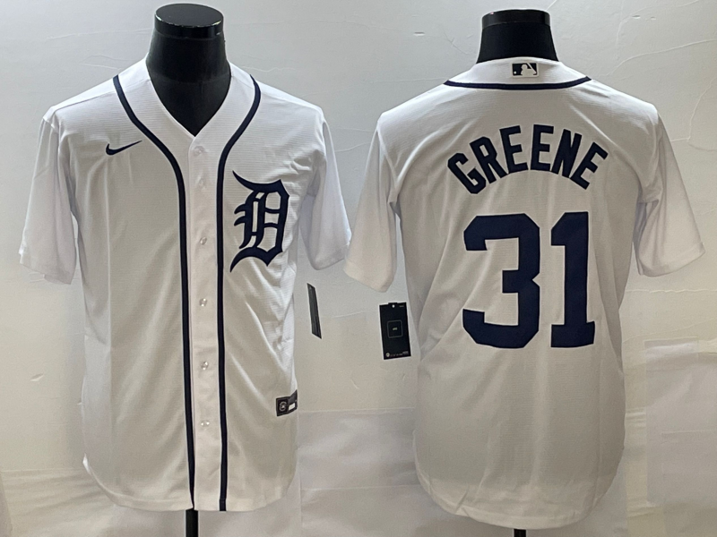 Men's Detroit Tigers Riley Greene #31 White Replica Player Jerseys