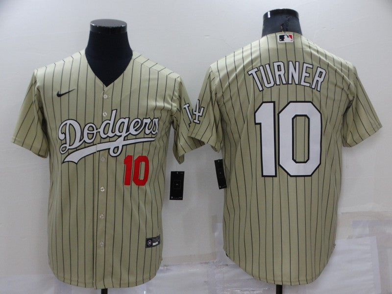 Men's Los Angeles Dodgers Justin Turner #10 Gold Replica Baseball Jerseys