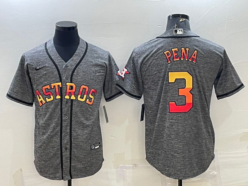 Men's Houston Astros Jeremy Pena #3 Gray Replica Player Jerseys