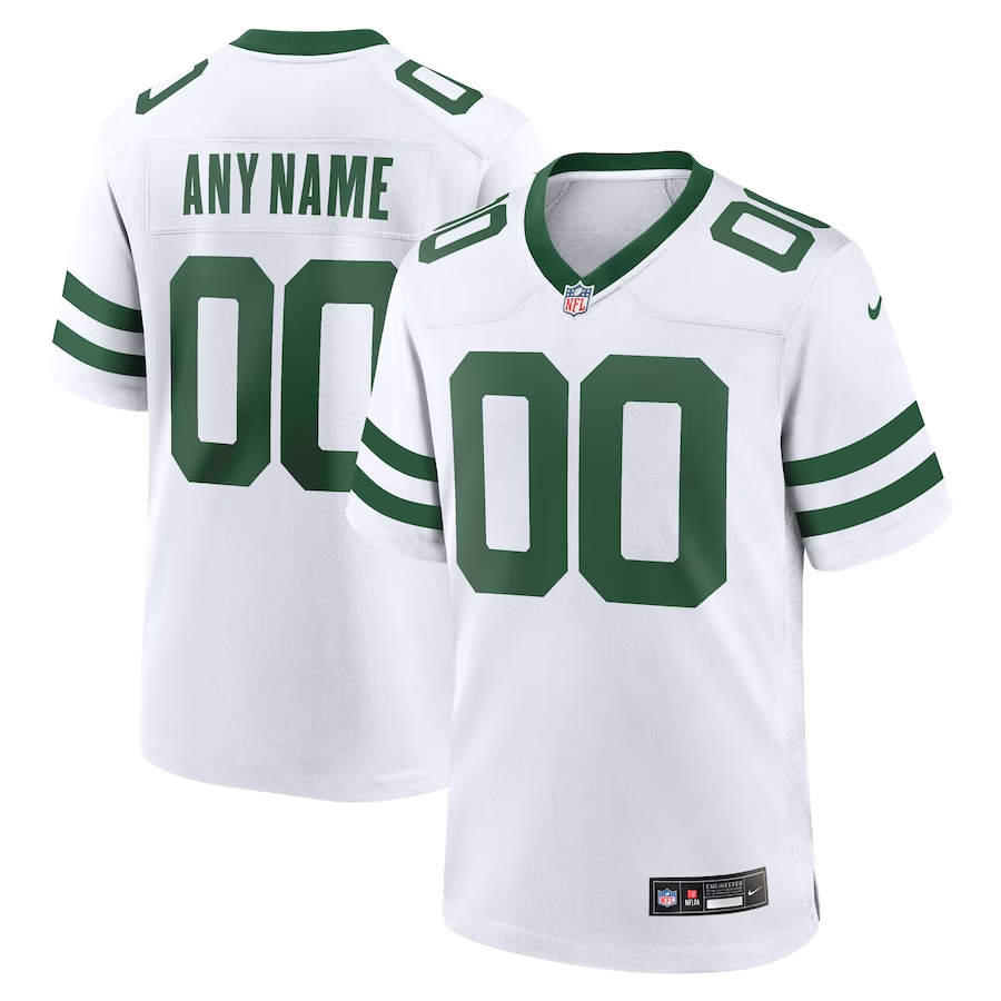 Custom1 New York Jets White Legacy Game Jerseys
