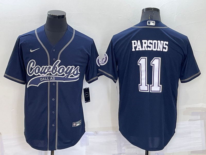 Men's Dallas Cowboys Micah Parsons #11 Navy Game Jerseys Joint Edition