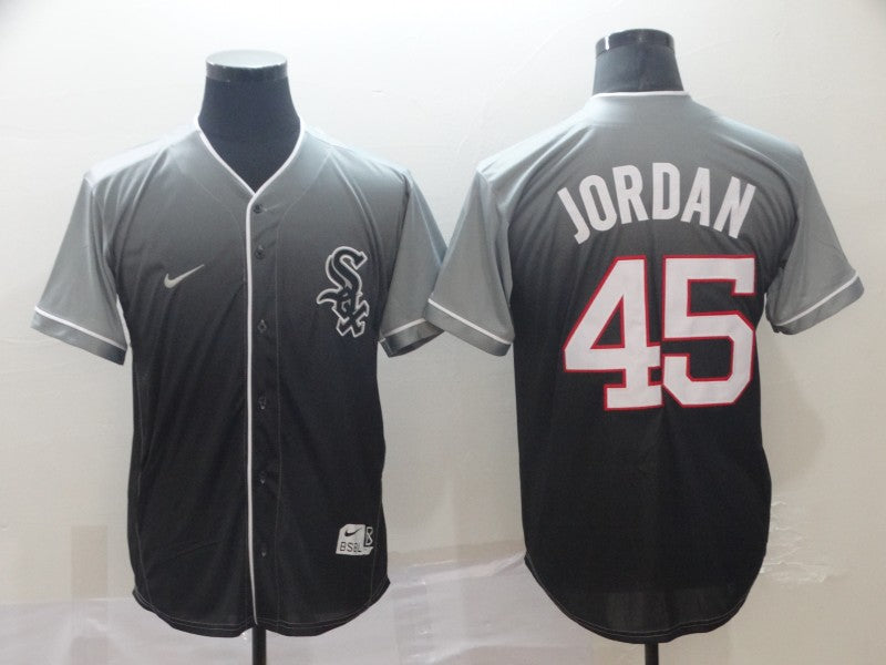 Men's Chicago White Sox Michael Jordan #45 Gray Fashion Stitched Jerseys