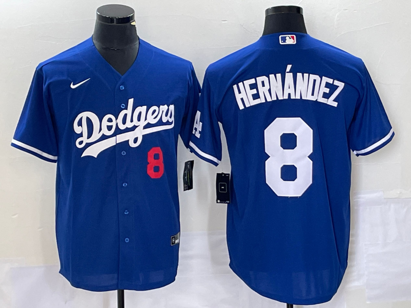 Men's Los Angeles Dodgers Enrique Hernandez #8 Blue Replica Player Jerseys