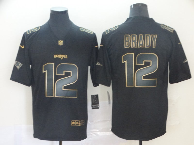Men's New England Patriots #12 Tom Brady Black Player Game Jerseys