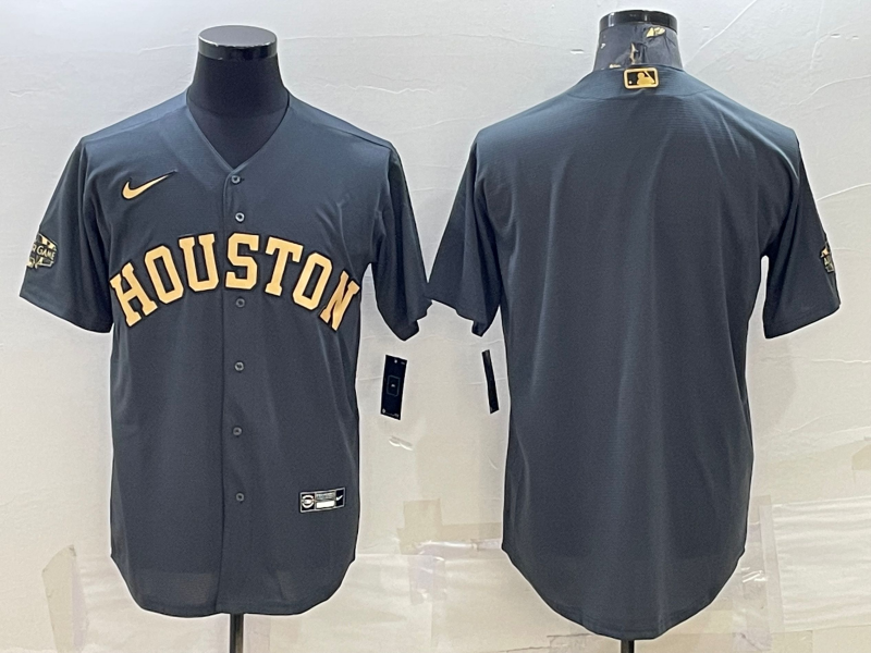 Men's Houston Astros Dark Gray Replica Blank Jerseys