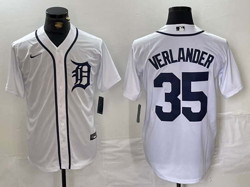 Men's Detroit Tigers Justin Verlander #35 White Replica Player Jerseys