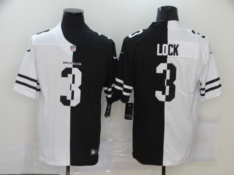 Men's Denver Broncos Drew Lock #3 Black/White Game Jerseys