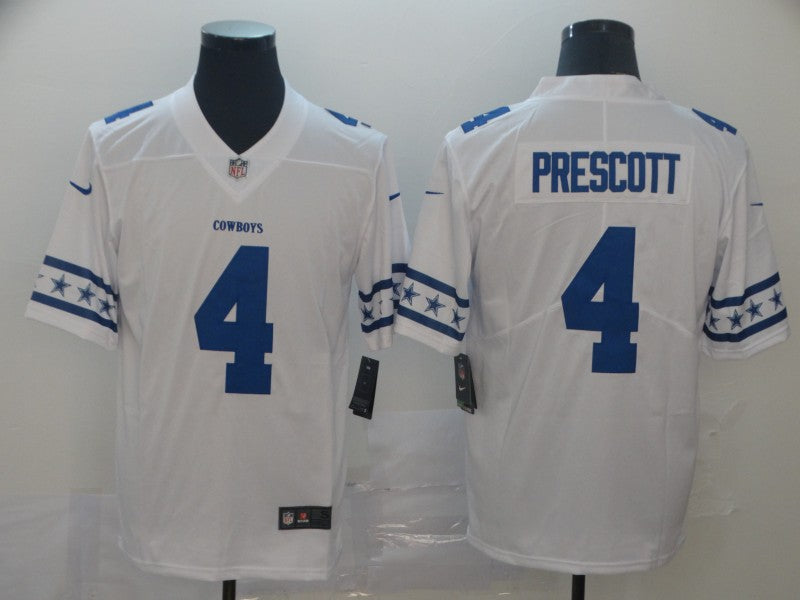 Men's Dallas Cowboys #4 Dak Prescott White Game Player Jerseys