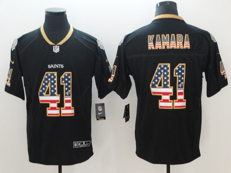 Men's New Orleans Saints #41 Alvin Kamara Black Team Game Jerseys