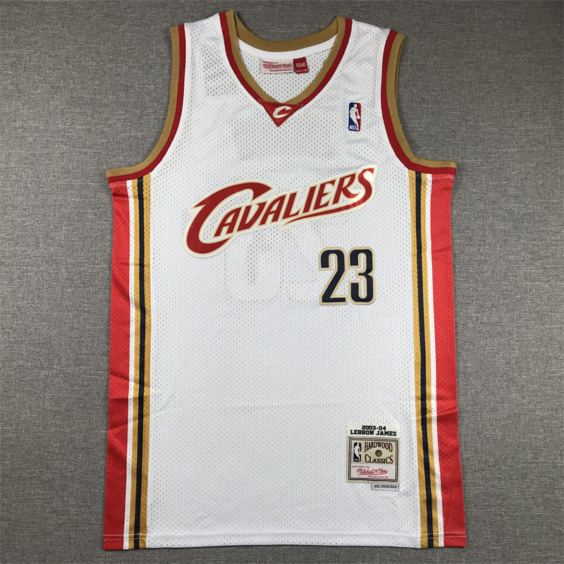 Men's Cleveland Cavaliers LeBron James #23 White 2003-04 Hardwood Classics Swingman Jerseys