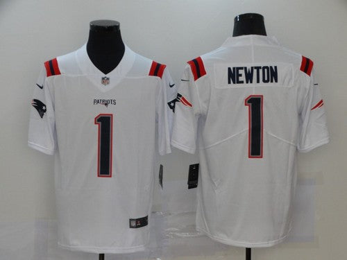 Men's New England Patriots Cam Newton #1 White Game Jerseys