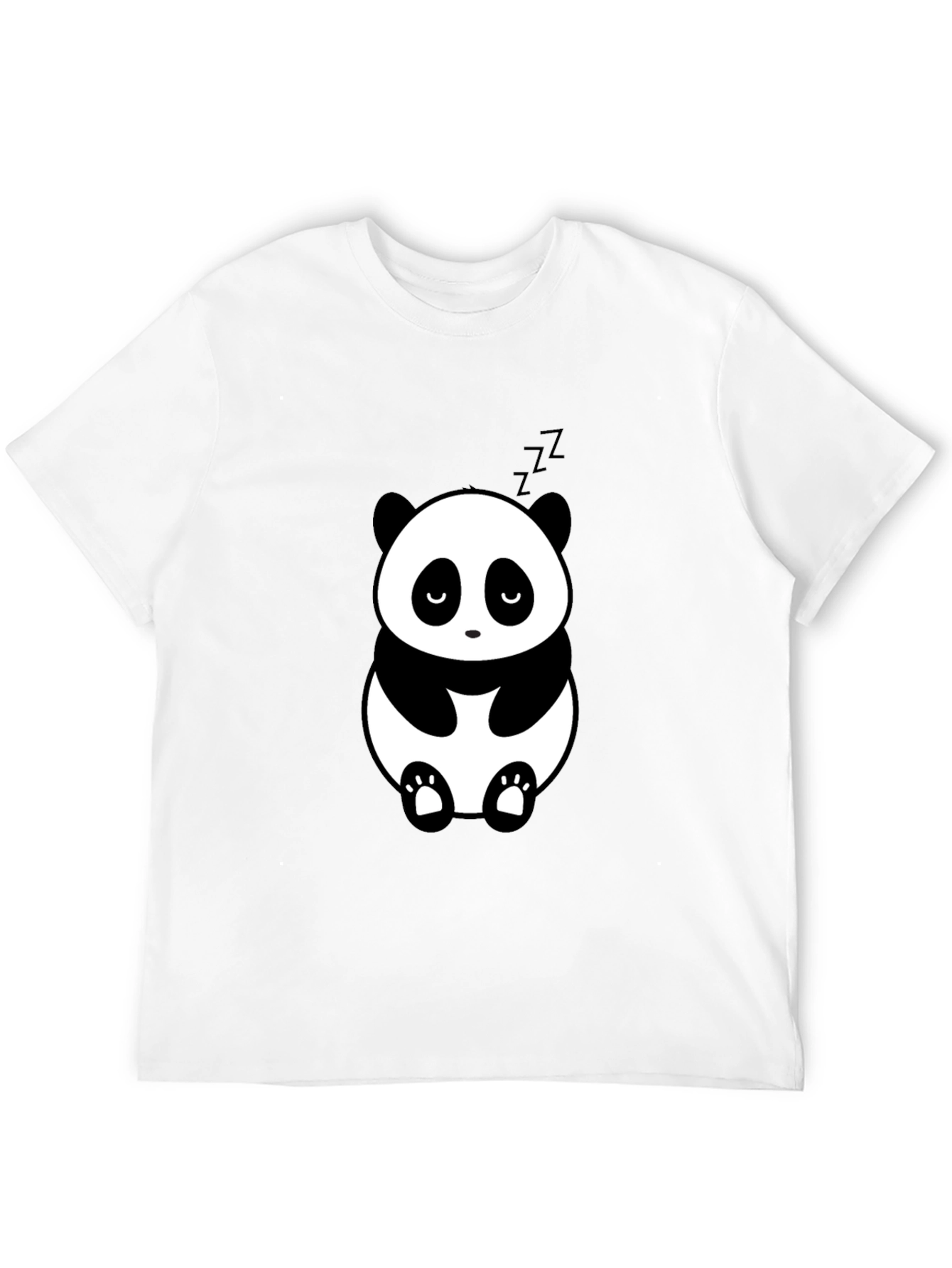 Cute Panda Graphic Tee - Black Relaxed Fit