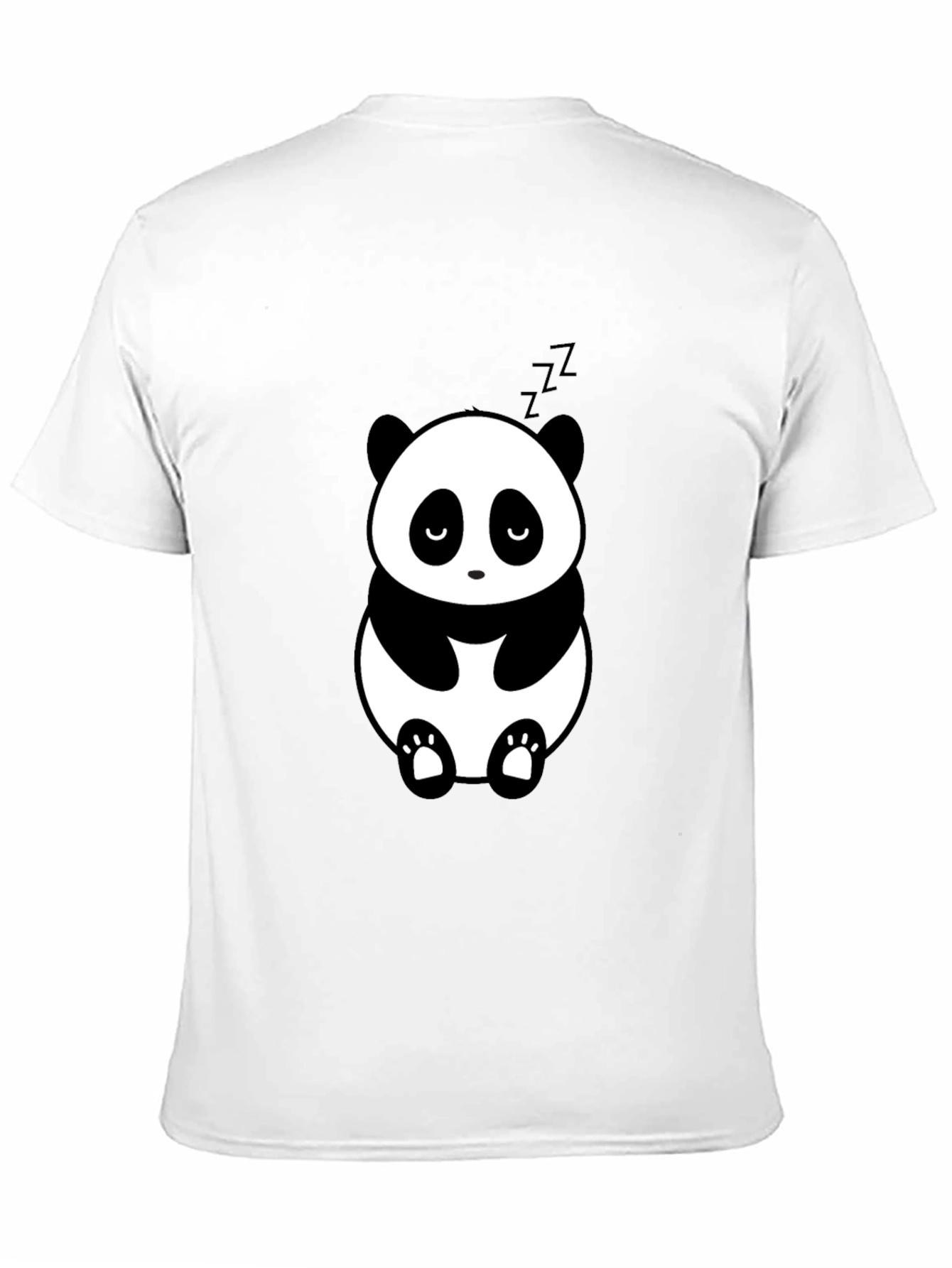 Cute Panda Graphic Tee - Black Relaxed Fit