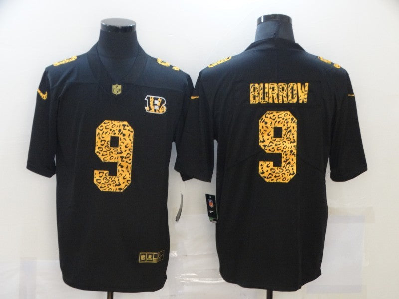 Men's Cincinnati Bengals Joe Burrow #9 Black Player Game Jerseys