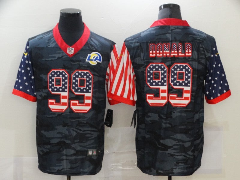 Men's Los Angeles Rams Aaron Donald #99 Gray Camouflage Game Player Jerseys