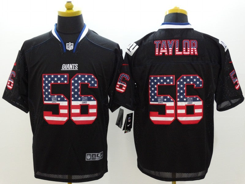 Men's New York Giants Lawrence Taylor #56 Black Game Jerseys