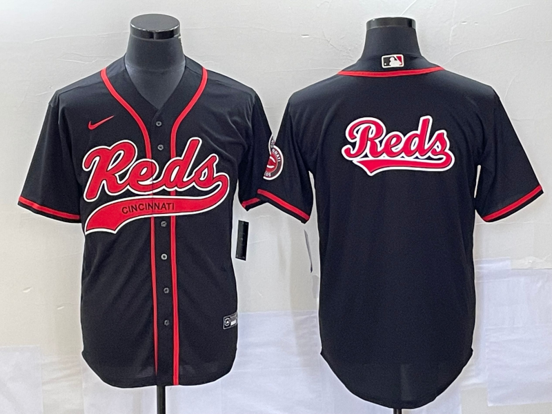 Men's Cincinnati Reds Black Replica Team Jerseys Joint Edition
