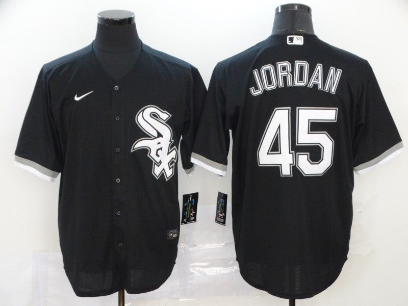 Men's Chicago White Sox Michael Jordan #45 Black Replica Baseball Jerseys