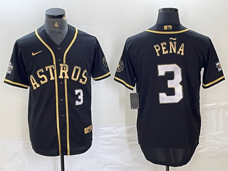 Men's Houston Astros Jeremy Pena #3 Black Replica Player Jerseys